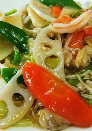 八宝菜作り冷蔵庫の冷凍室と野菜室の大掃除-レシピのメイン写真