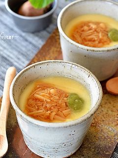 絹ごし豆腐入りの茶碗蒸し・なめ茸のせ♪-レシピのメイン写真