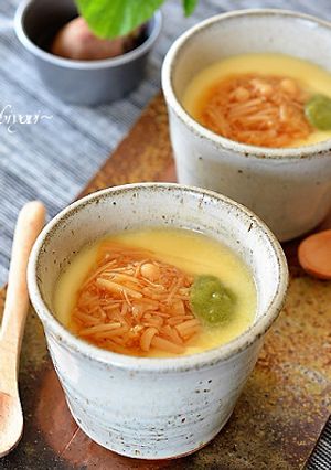 絹ごし豆腐入りの茶碗蒸し・なめ茸のせ♪-レシピのメイン写真