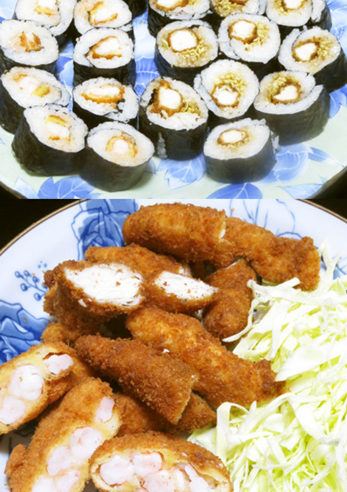 海老カツとササミフライの太巻き寿司-レシピのメイン写真