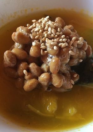 かぼちゃソープの納豆のせ-レシピのメイン写真