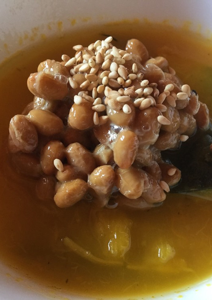 かぼちゃソープの納豆のせ-レシピのメイン写真