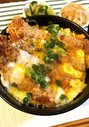 半熟とろ旨♡海老フライの卵とじ丼-レシピのメイン写真
