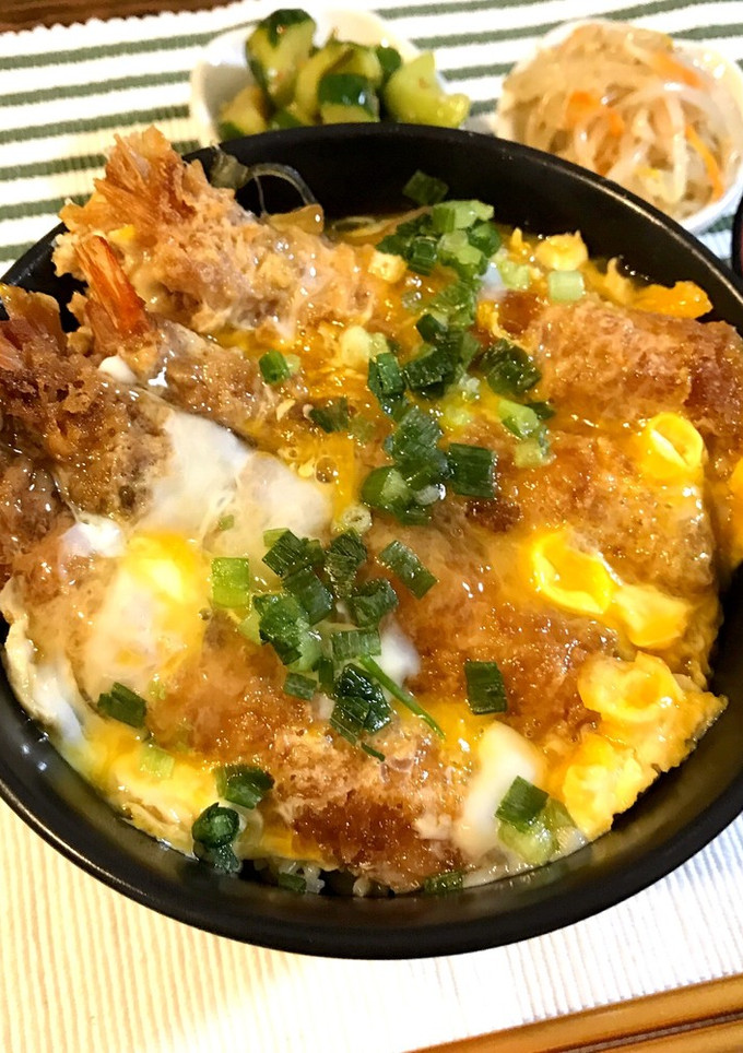 半熟とろ旨♡海老フライの卵とじ丼-レシピのメイン写真