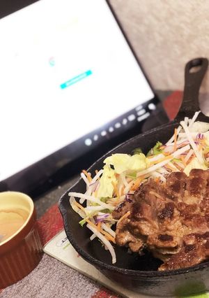 簡単ズボラ極厚男飯ポークステーキ-レシピのメイン写真