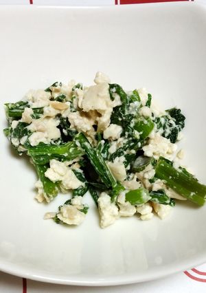 春菊と豆腐のシーチキンマヨ-レシピのメイン写真