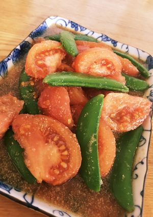 ごま香る☆トマトとスナップの韓国風サラダ-レシピのメイン写真