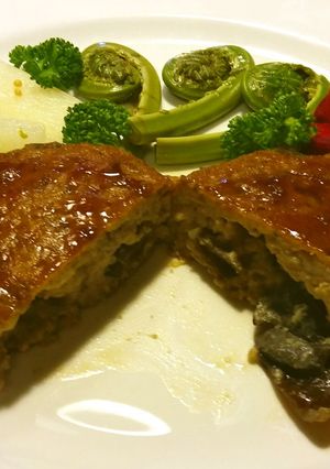 生きくらげ入り和風ハンバーグ　山菜マリネ-レシピのメイン写真