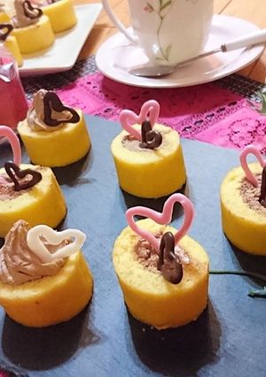 バレンタイン❤シナモンチョコロールケーキ-レシピのメイン写真