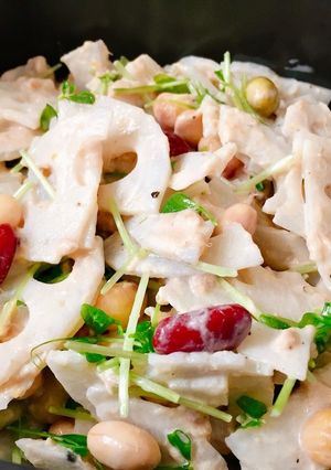 レンコンと豆のサラダ〜レモンでさっぱり〜-レシピのメイン写真
