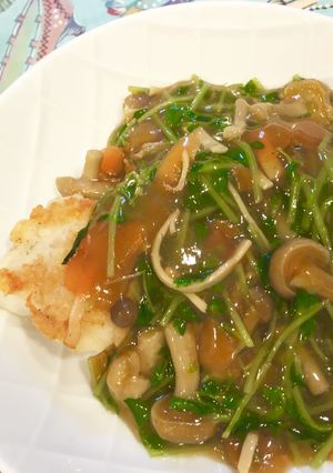 真鱈のたっぷり豆苗あんかけ。-レシピのメイン写真