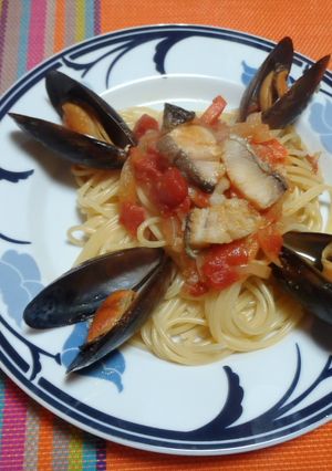 旬・豪華!タラとムール貝のスパゲッティ-レシピのメイン写真