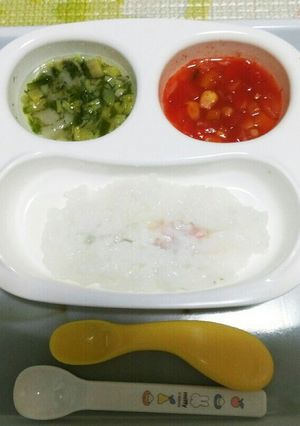 離乳食　さつまいもとほうれん草お麩煮-レシピのメイン写真