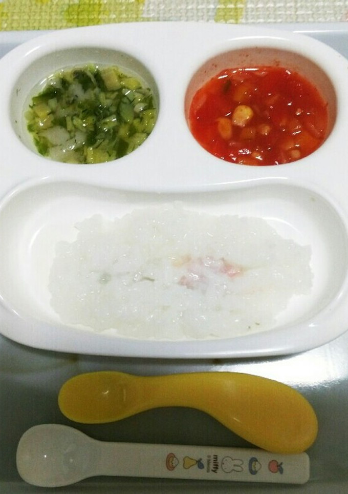 離乳食　さつまいもとほうれん草お麩煮-レシピのメイン写真