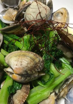 俺流！アサリと菜花のバター風味炒め-レシピのメイン写真