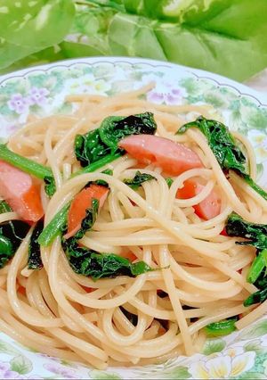 ほうれん草ウインナーのコンソメ醤油パスタ-レシピのメイン写真