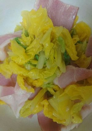 簡単白菜とベーコンの白味噌和-レシピのメイン写真