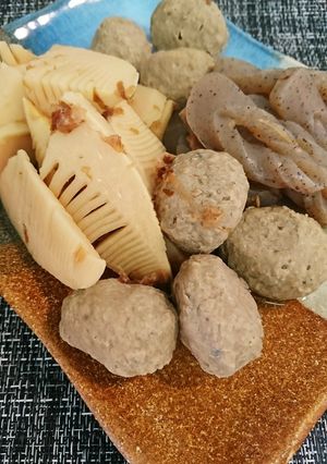 タケノコとつみれとこんにゃくの煮物★-レシピのメイン写真