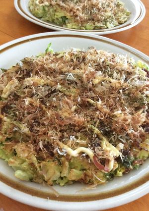 キャベツと白菜ハーフ&ハーフのお好み焼き-レシピのメイン写真