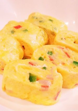 ピーマンとカニカマの卵焼き♪-レシピのメイン写真