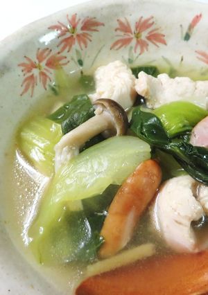 チンゲン菜の生姜スープで風邪予防-レシピのメイン写真