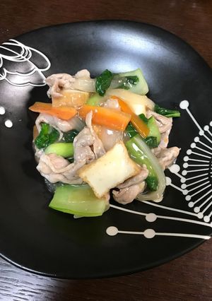 豚肉とチンゲン菜と厚揚げの中華炒め-レシピのメイン写真