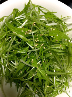 ビニール袋で簡単水菜のナムル風♪-レシピのメイン写真