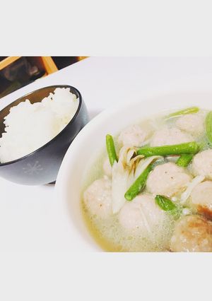鶏団子とキノコのスープ-レシピのメイン写真