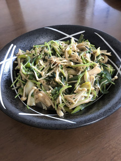 豆苗とエノキのポン酢炒め-レシピのメイン写真