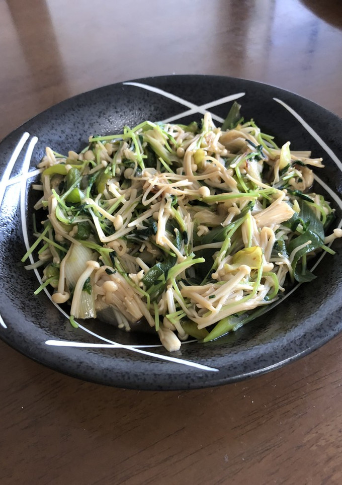 豆苗とエノキのポン酢炒め-レシピのメイン写真