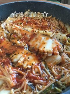 蒸し煮で簡単!タラと白菜のトマトソース煮-レシピのメイン写真