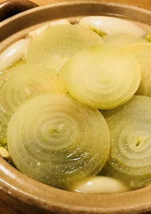 日々の野菜鍋●輪切りオニオンの鶏野菜鍋-レシピのメイン写真