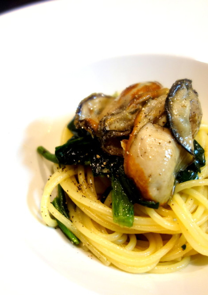 牡蠣とほうれん草のパスタ　-レシピのメイン写真
