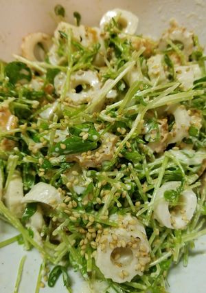 豆苗と竹輪の和え物-レシピのメイン写真