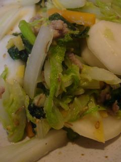 かぶと白菜のしょうが味噌炒め-レシピのメイン写真