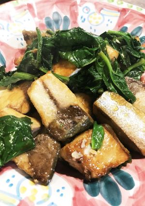 おつまみに☆たっぷり青菜と鰤の照り焼き-レシピのメイン写真