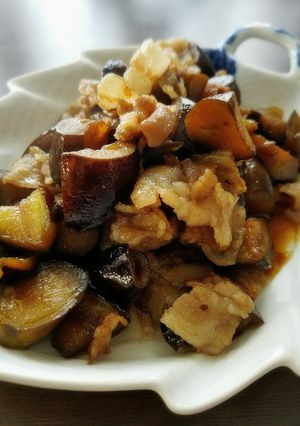 レンジで時短！ナスと豚バラ肉の甘煮-レシピのメイン写真