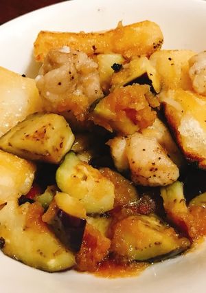 家族大絶賛！揚げ鶏とナスと餅のみぞれ和え-レシピのメイン写真
