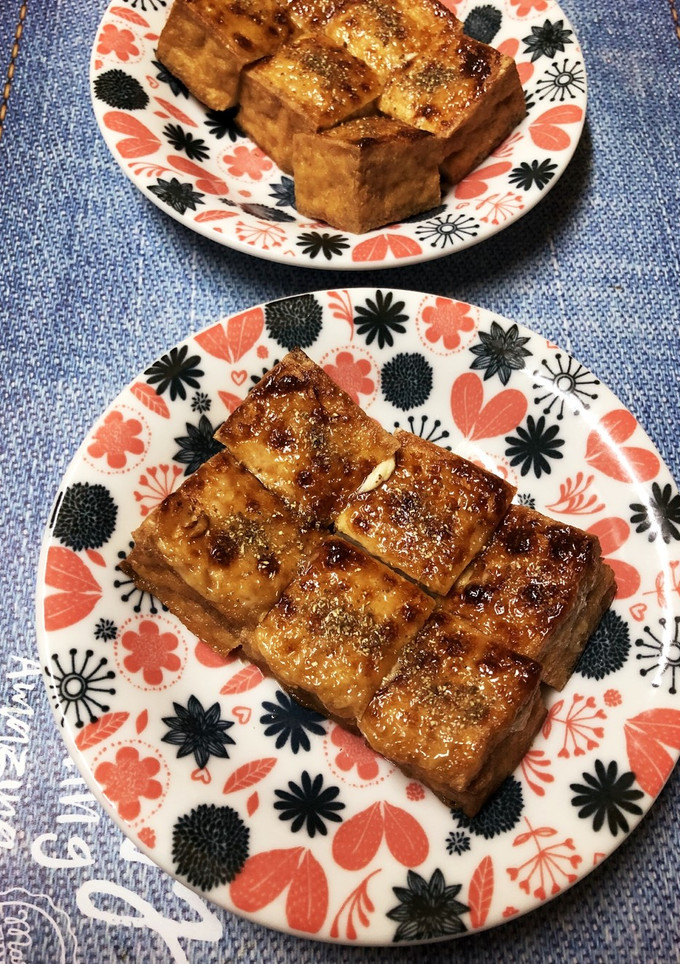 厚揚げの醤油マヨの山椒のせ焼き♡-レシピのメイン写真