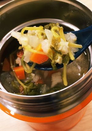 スープジャーで熱々簡単ランチ【コンソメ】-レシピのメイン写真