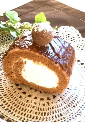 マスカルポーネとココアのロールケーキ♡-レシピのメイン写真