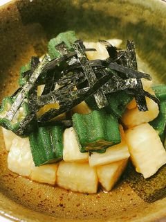 長芋とオクラのわさび麺つゆのコロコロ和え-レシピのメイン写真