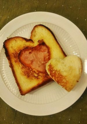ハート♥️トースト-レシピのメイン写真