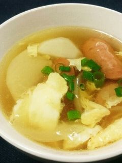 簡単!美味!蕪ウインナー玉ねぎの卵スープ-レシピのメイン写真