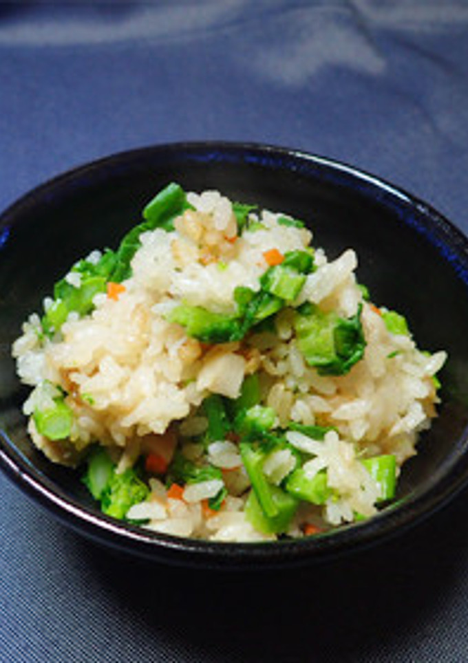 菜の花とホタテのご飯-レシピのメイン写真