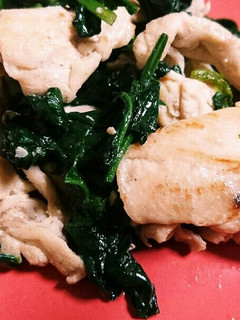 むね肉スライスとほうれん草和風炒め☆-レシピのメイン写真