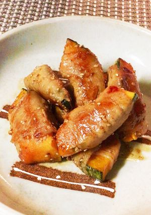 かぼちゃ豚肉巻き⭐甘辛ゴマ照り焼きソース-レシピのメイン写真