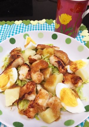 鶏胸肉でボリュームたっぷりサラダ♡-レシピのメイン写真