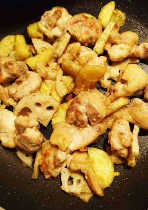 さつまいもとれんこんの味噌炒め-レシピのメイン写真