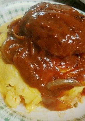 ハンバーグオムライス✴-レシピのメイン写真